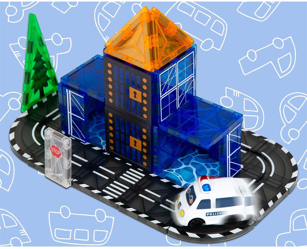 Klocki magnetyczne konstrukcyjne samojezdna policja Ricokids RK-783