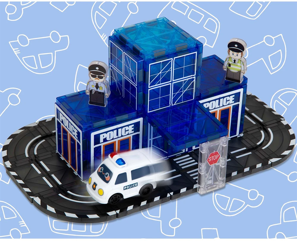 Klocki magnetyczne konstrukcyjne samojezdna policja Ricokids RK-783