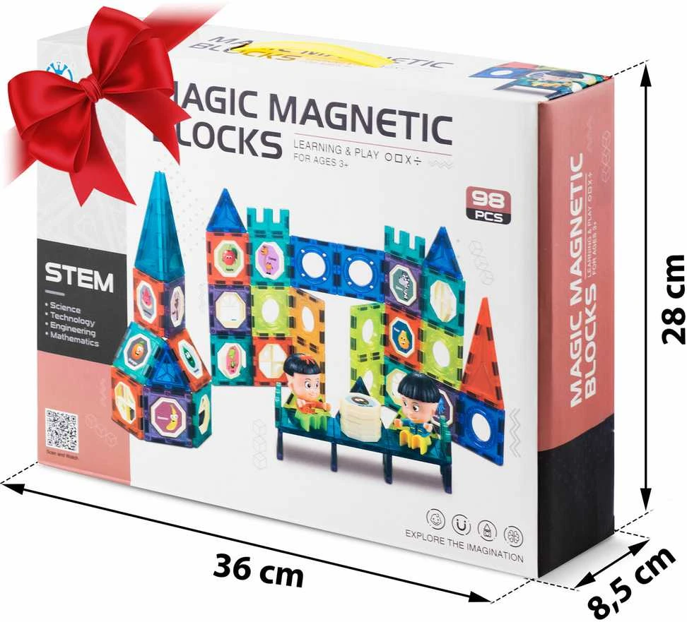 Magnetinių kaladėlių bokštas RK-768 Ricokids