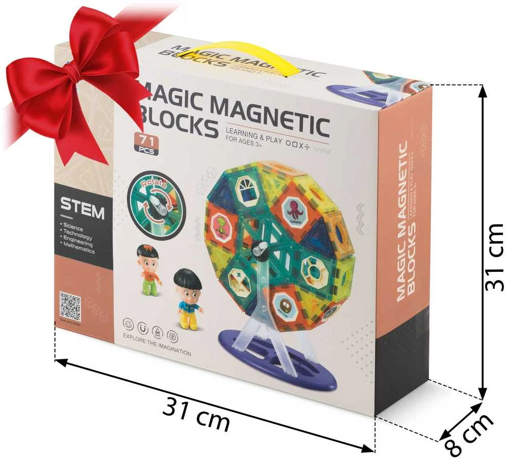 Magnetinės kaladėlės su karusele RK-769 Ricokids