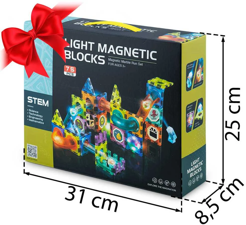 Magnetinės kaladėlės su apšvietimu RK-763 Ricokids