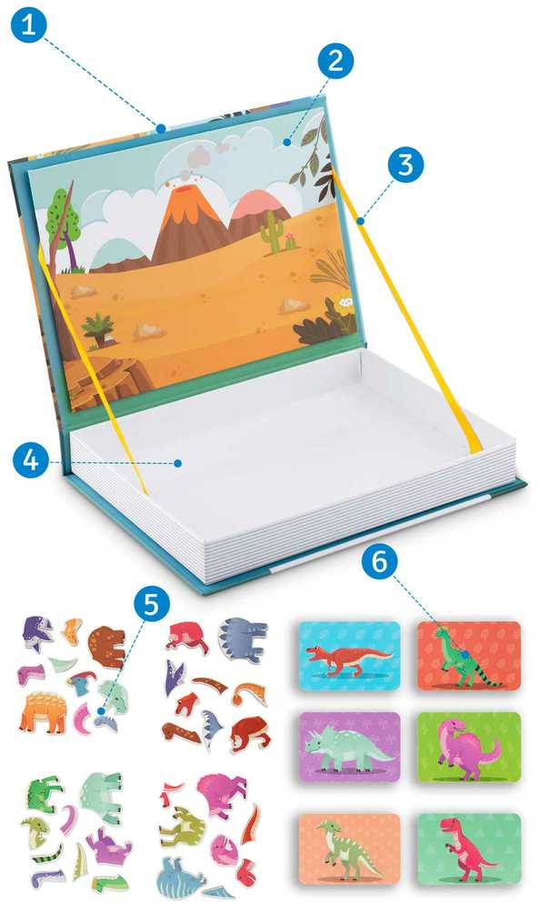 Ricokids Magnetinė knygelė-dėlionė Dinozaurai RK-770