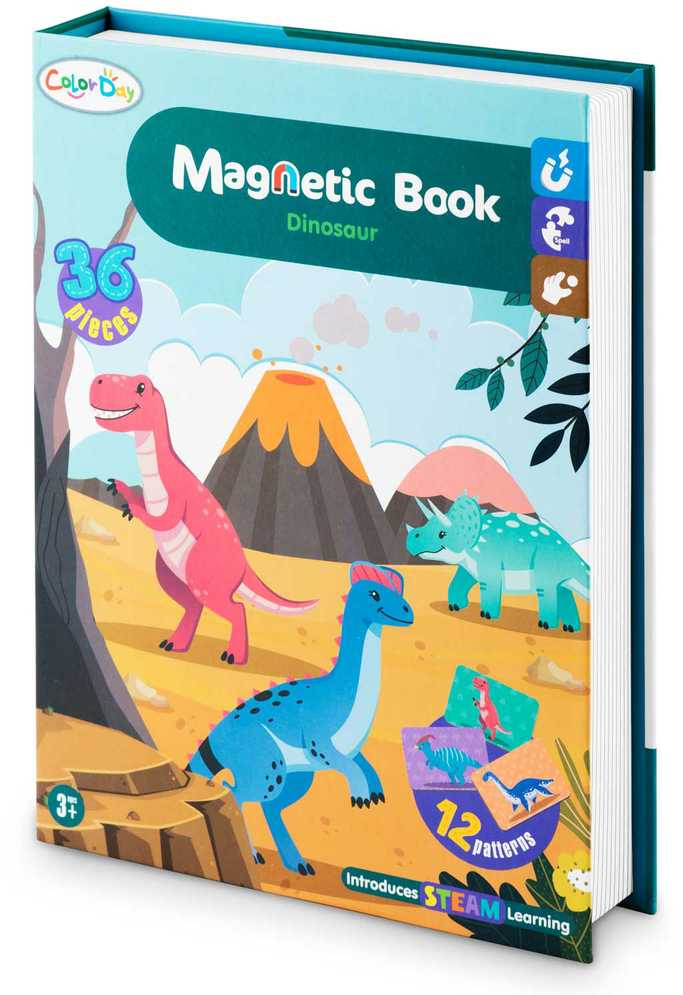 Ricokids Magnetinė knygelė-dėlionė Dinozaurai RK-770