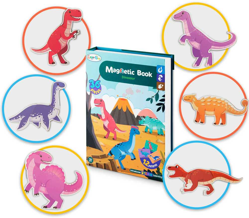 Ricokids Magnetinė knygelė-dėlionė Dinozaurai RK-770