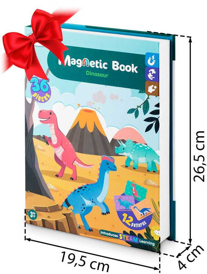 Ricokids Magnetinė knygelė-dėlionė Dinozaurai RK-770