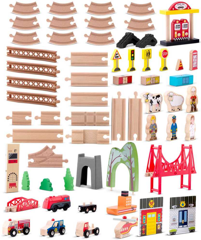 Medinis miesto traukinių rinkinys 100 dalių RK-879 Ricokids