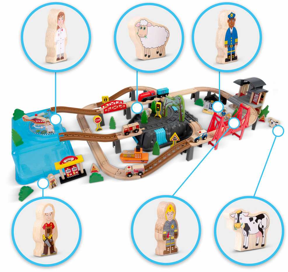 Medinis miesto traukinių rinkinys 100 dalių RK-879 Ricokids