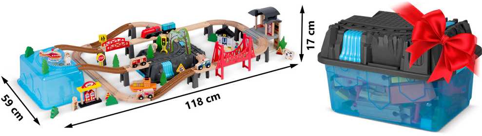 Medinis miesto traukinių rinkinys 100 dalių RK-879 Ricokids