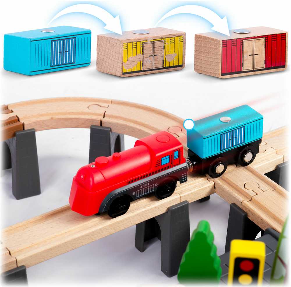 Medinis miesto traukinių rinkinys 100 dalių RK-879 Ricokids