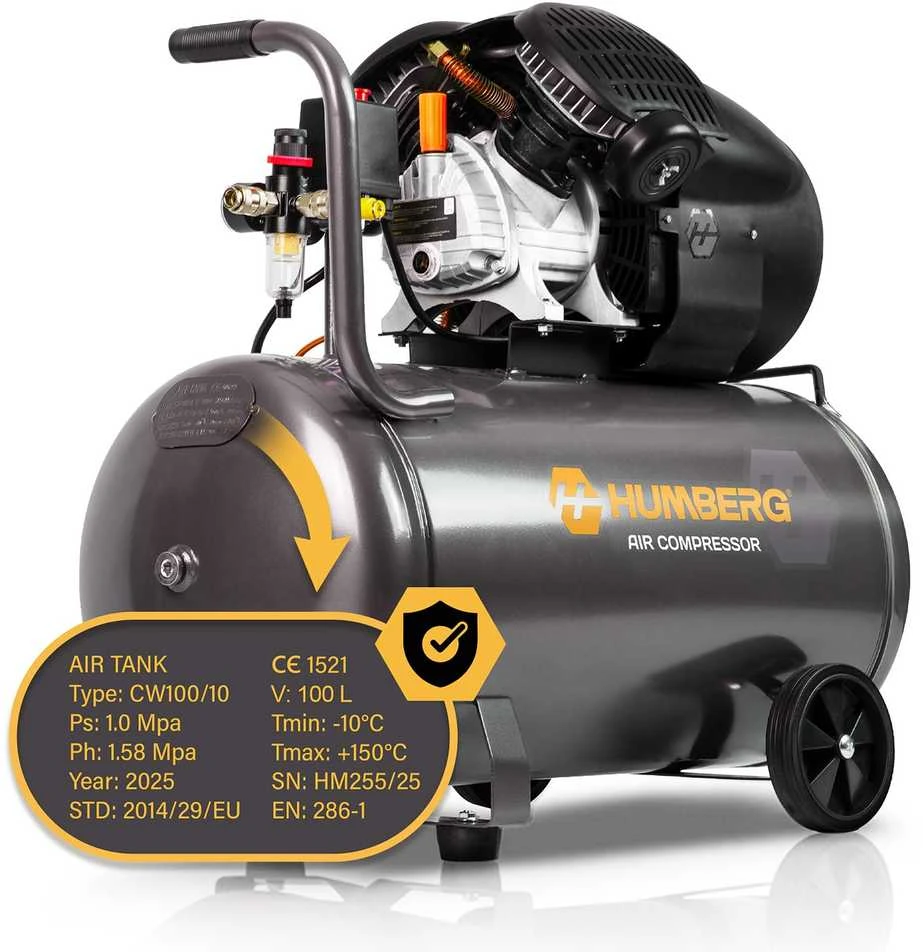 Oro kompresoriaus alyva 100l 8 bar Humberg HM-257
