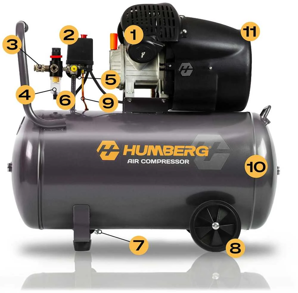 Oro kompresoriaus alyva 100l 8 bar Humberg HM-257