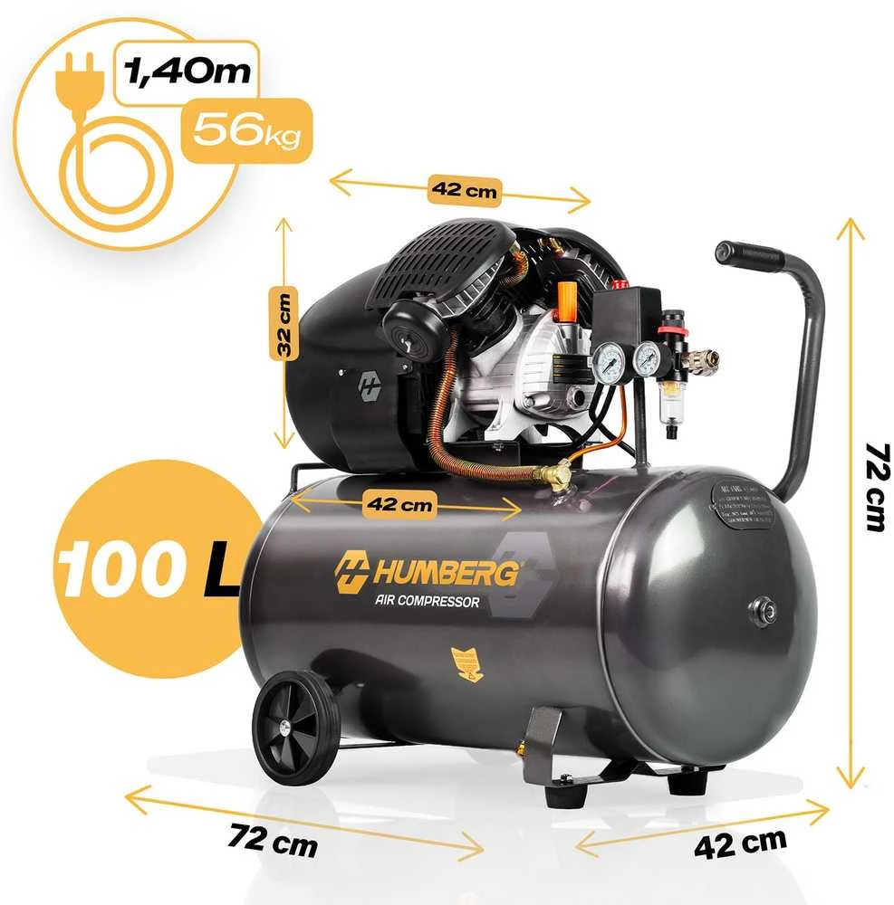 Oro kompresoriaus alyva 100l 8 bar Humberg HM-257