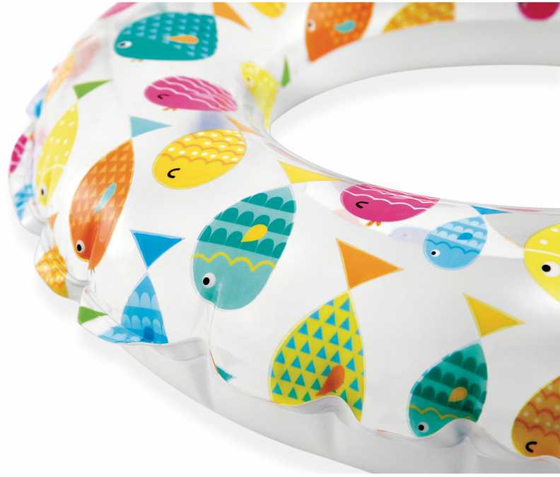 Spalvingas žuvų plaukimo žiedas 61 cm INTEX 59241