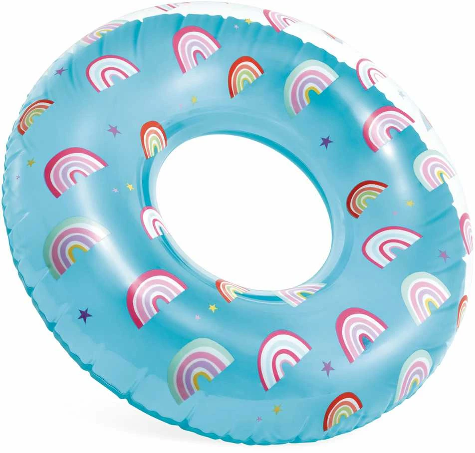 Vaivorykštės spalvos plaukimo ratas 81 cm INTEX 59259