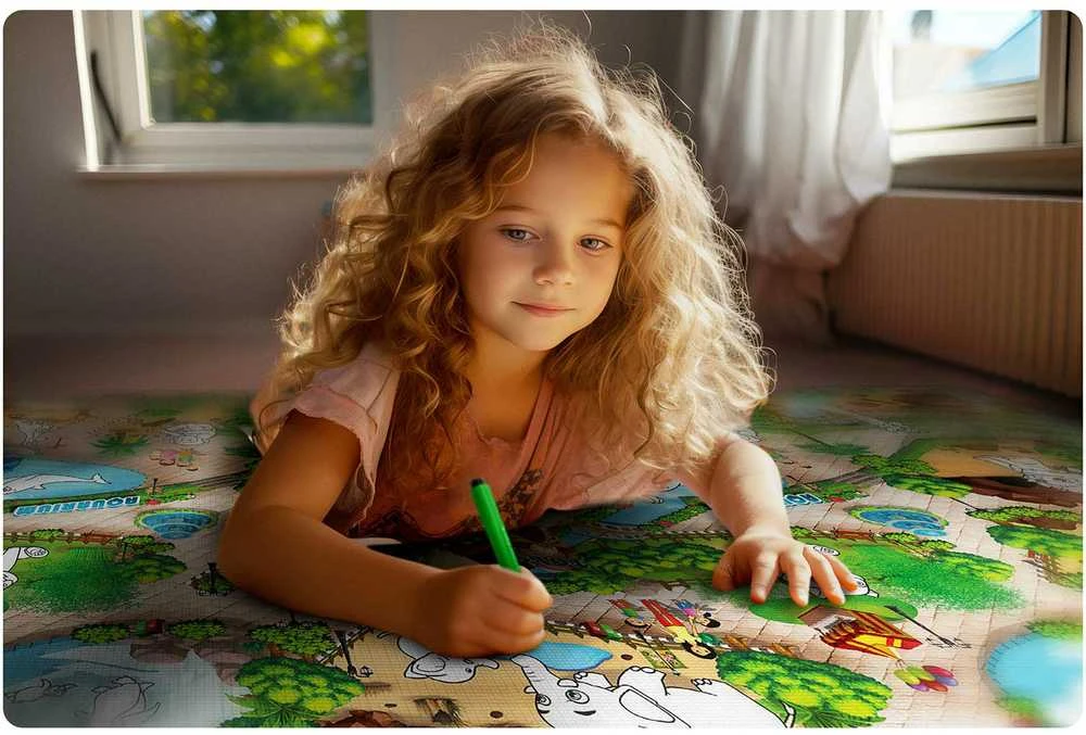 Ricokids RK-343 sulankstoma putų piešimo lenta 200 x 120 x 0,3 cm