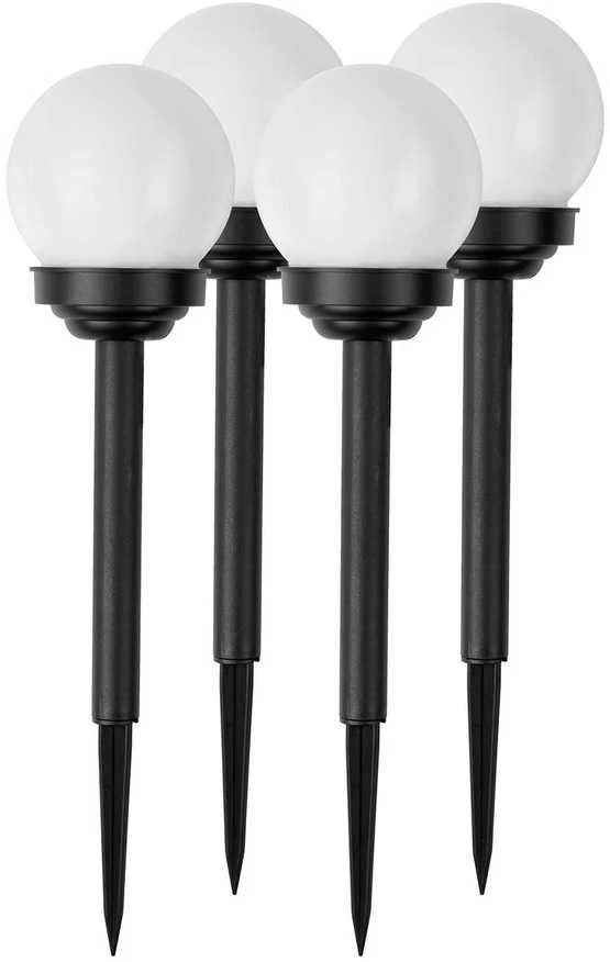 Saulės energija varomos lempos, balti rutuliai, 4 vnt., „Ilumen LS-102“