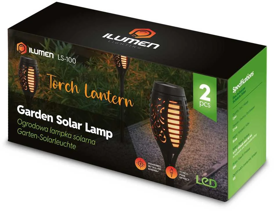 Saulės energija varomi žibintuvėliai, 2 vnt., „Ilumen LS-100“