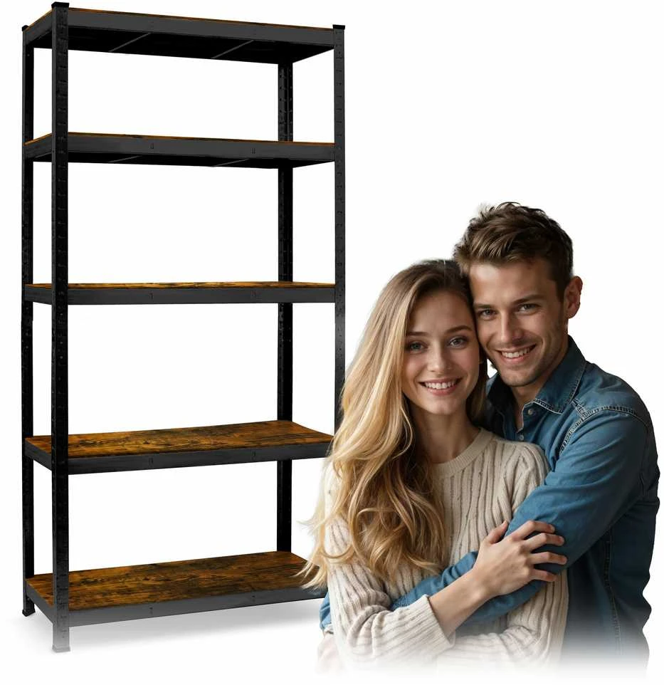 Metalinė daiktų laikymo lentyna 180 x 90 x 40 cm Humberg HR-852 juoda