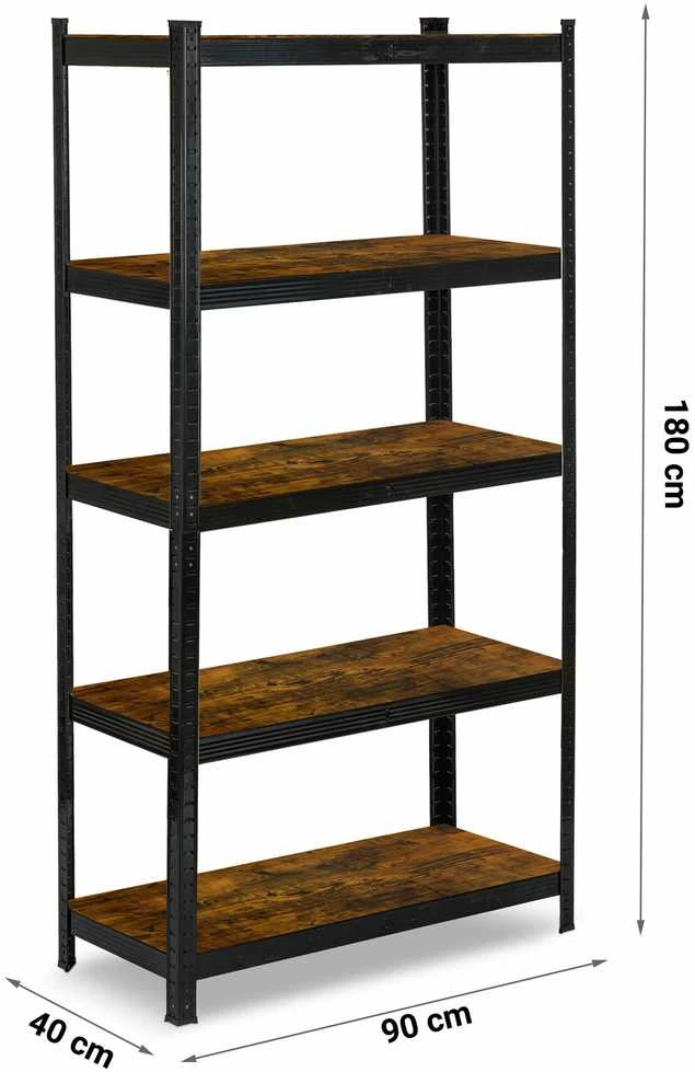 Metalinė daiktų laikymo lentyna 180 x 90 x 40 cm Humberg HR-852 juoda