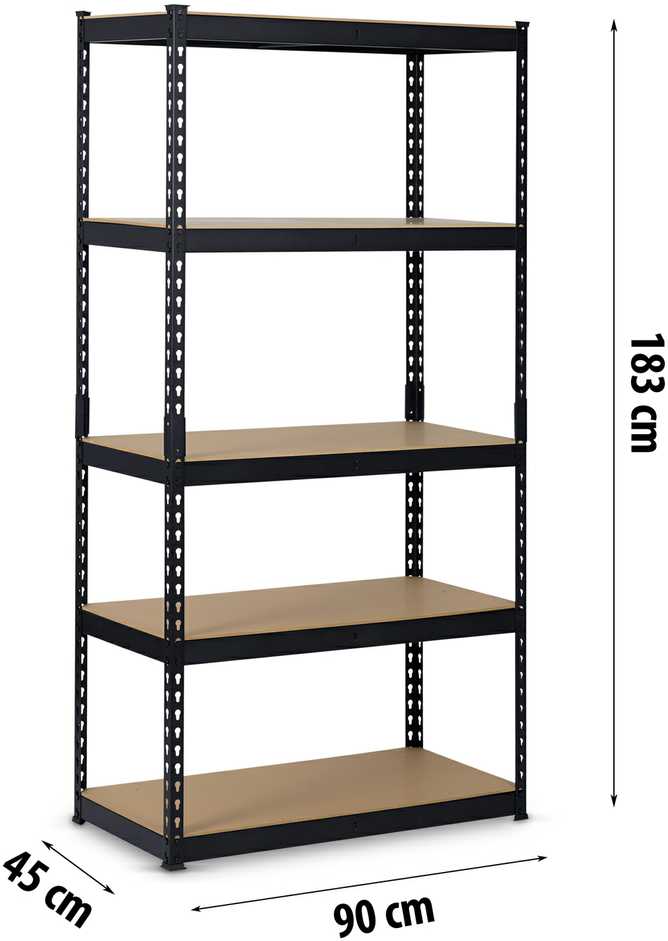 Metalinė daiktų laikymo lentyna 183 x 90 x 45 cm Humberg HR-700 juoda