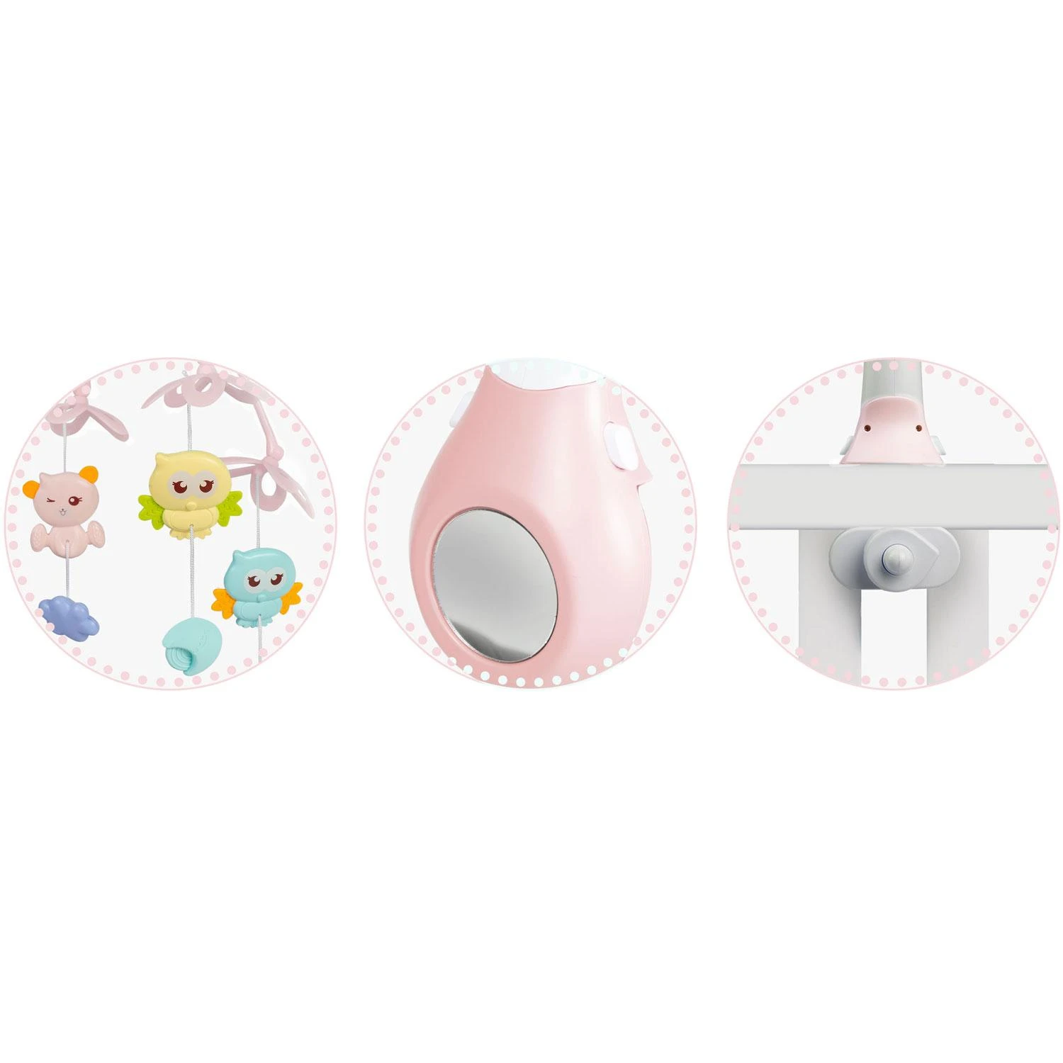 Ricokids Rožinė karuselė lovytei su RK-813 projektuokliu