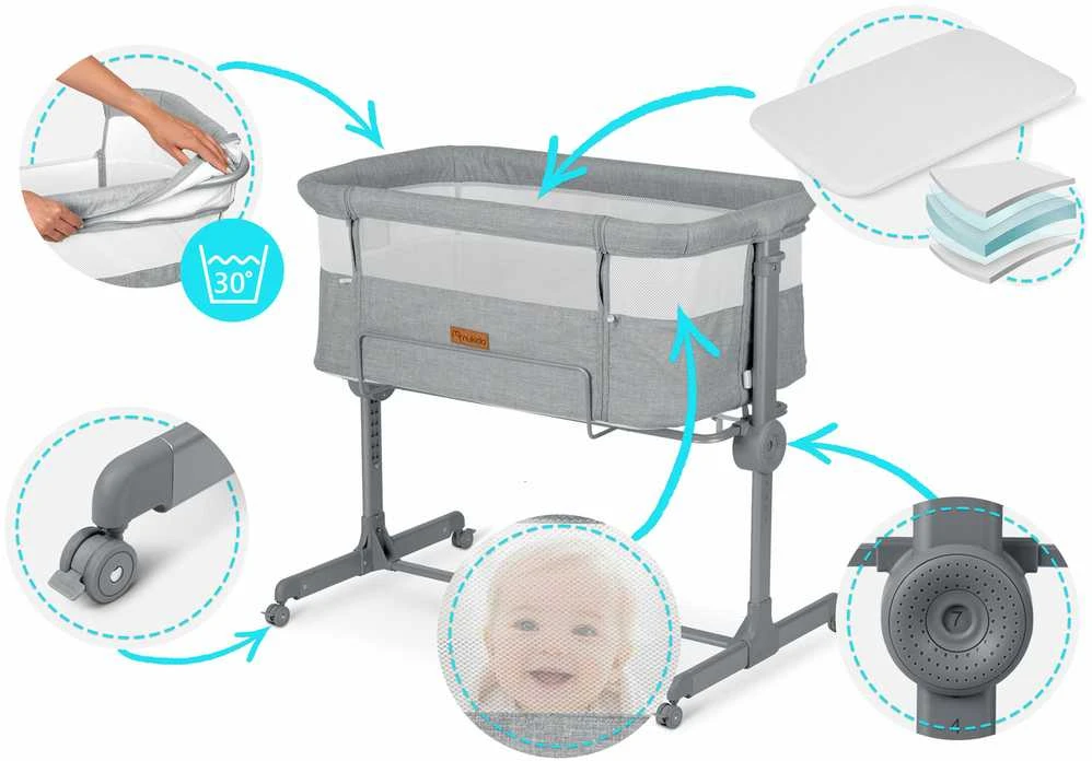 Nukido pristatoma kelioninė lovytė 0-5mėnesių, 9kg, NK-243