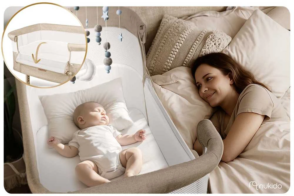 Nukido pristatoma kelioninė lovytė 0-5mėnesių, 9kg, NK-243