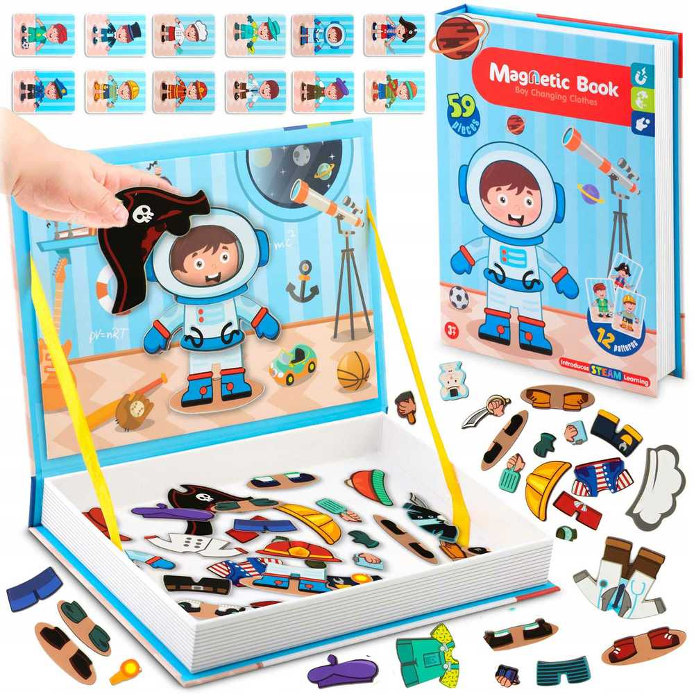 Ricokids Magnetinė dėlionių knygelė „Dress Up“ RK-770
