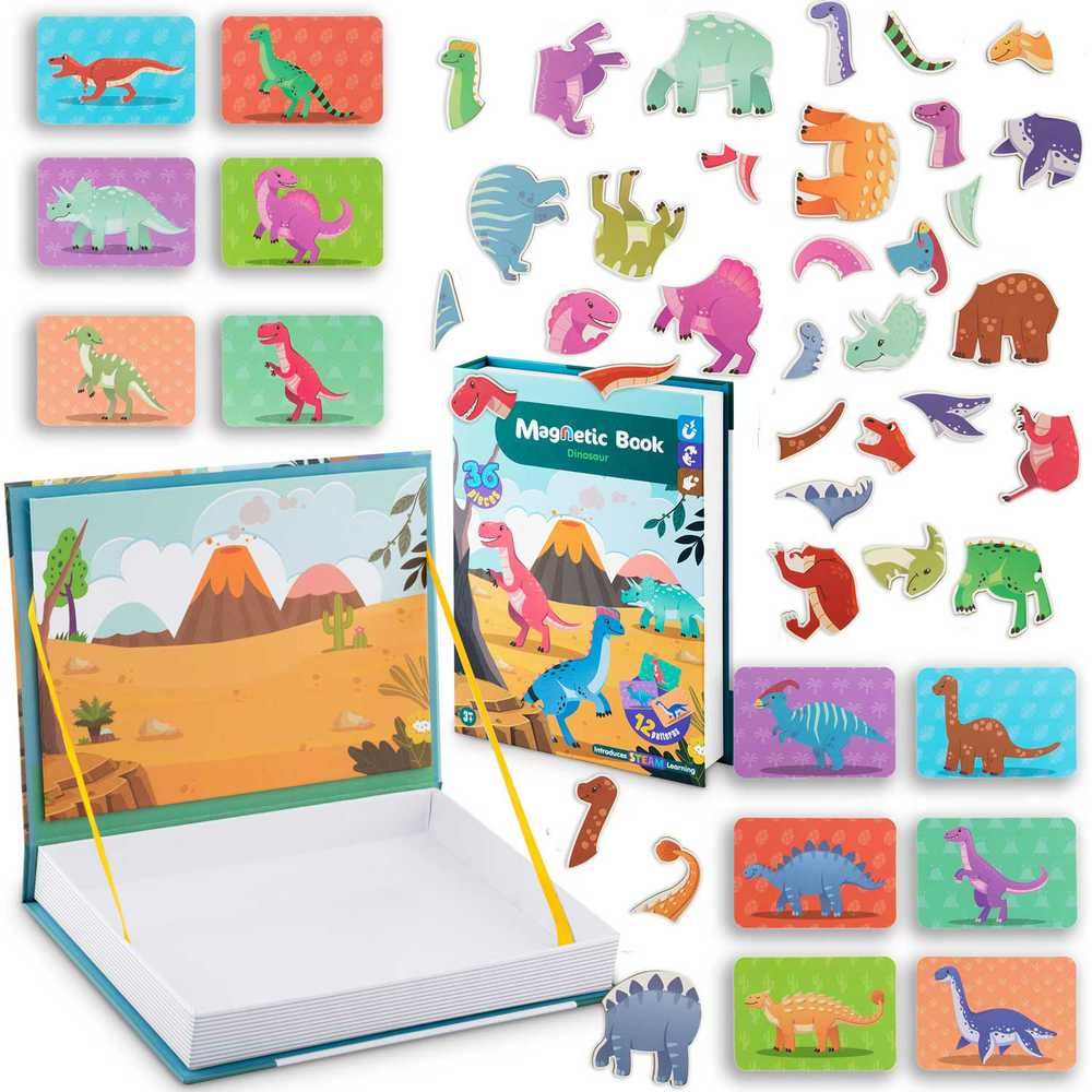 Ricokids Magnetinė knygelė-dėlionė Dinozaurai RK-770