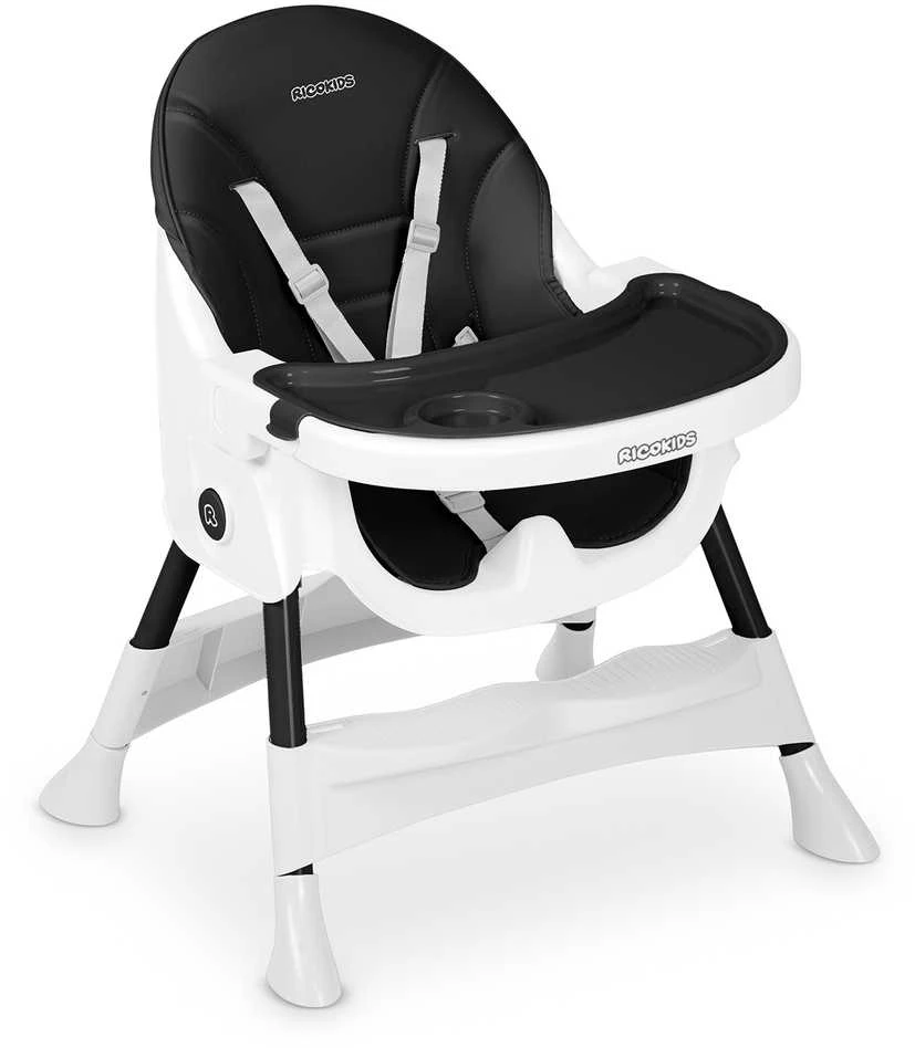 Ricokids Mani maitinimo kėdutė reguliuojama 3in 1, juoda