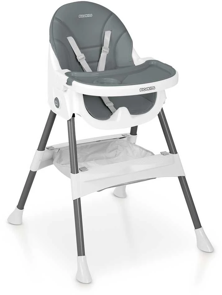 Ricokids Mani maitinimo kėdutė reguliuojama 3in 1, pilka