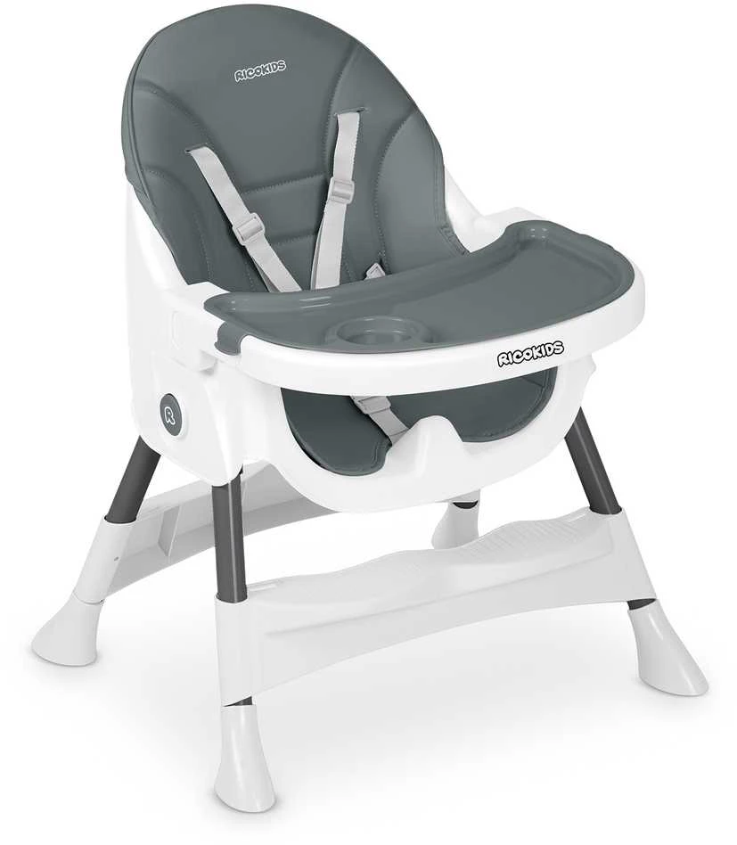 Ricokids Mani maitinimo kėdutė reguliuojama 3in 1, pilka
