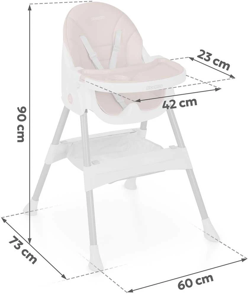Ricokids Mani maitinimo kėdutė reguliuojama 3in 1, rožinė