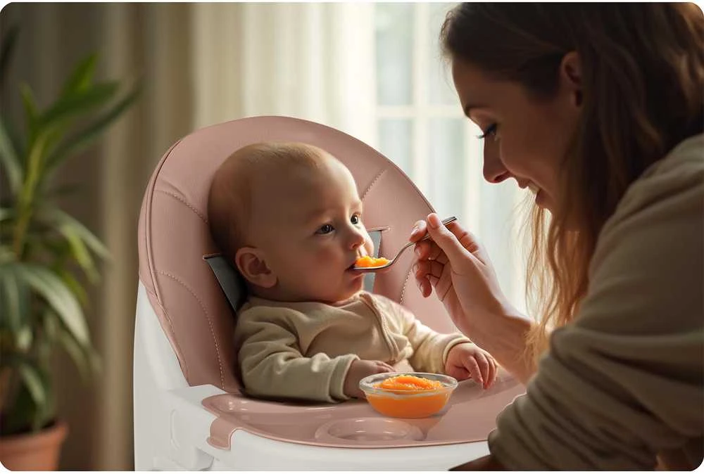 Ricokids Mani maitinimo kėdutė reguliuojama 3in 1, rožinė