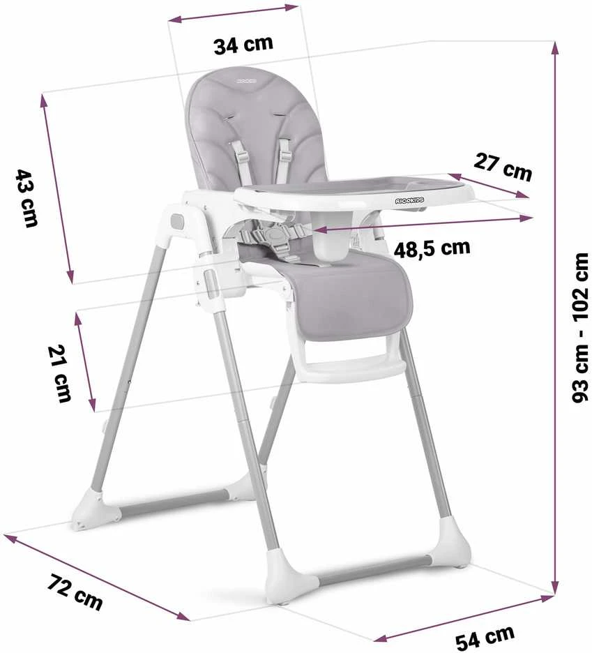 Ricokids Tulo maitinimo kėdutė, 102 x 54 x 72 cm