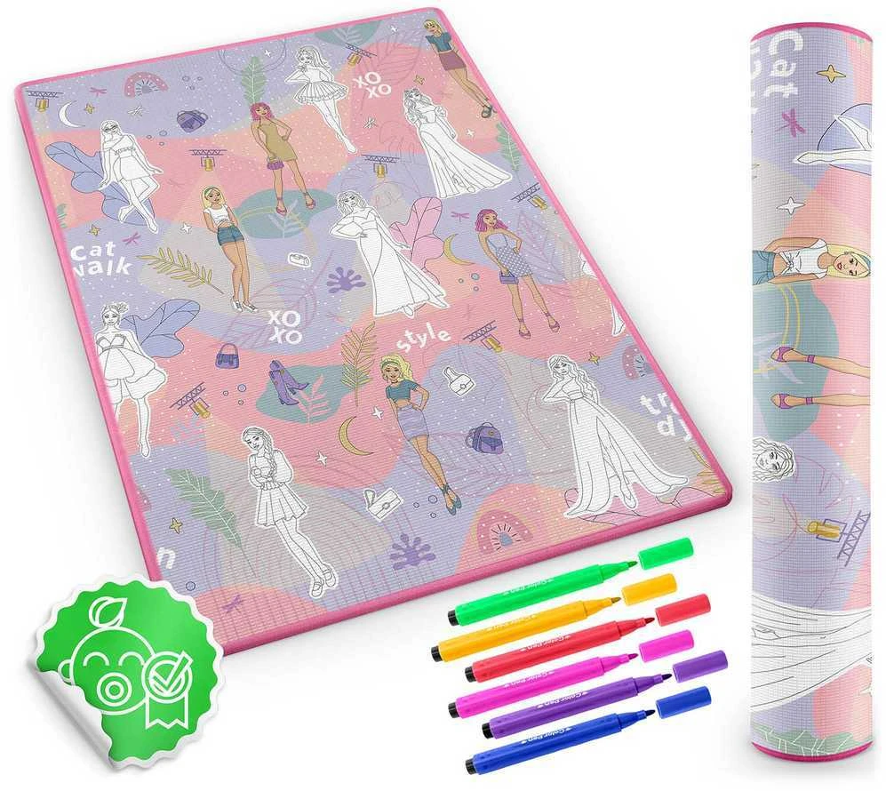 Ricokids RK-344 sulankstomas putplasčio piešimo kilimėlis 120 x 90 x 0,3 cm