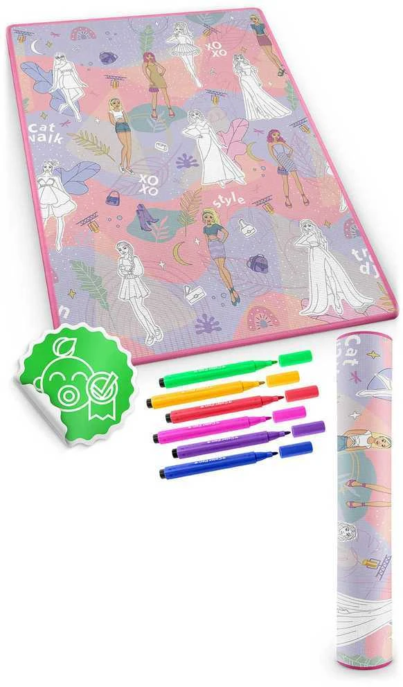 Ricokids RK-344 sulankstomas putplasčio piešimo kilimėlis 120 x 90 x 0,3 cm