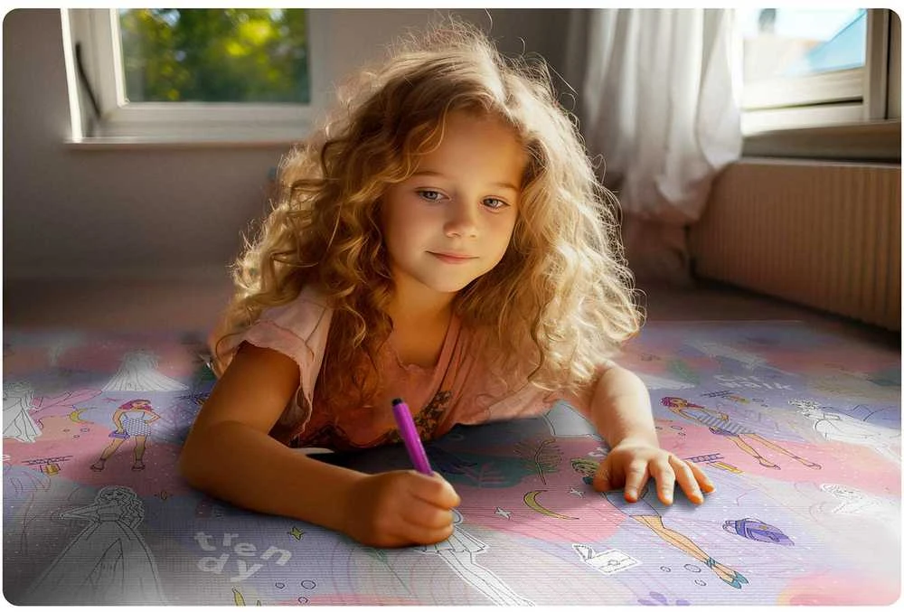 Ricokids RK-343 sulankstoma putų piešimo lenta 200 x 120 x 0,3 cm