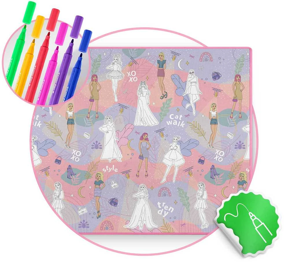 Ricokids RK-343 sulankstoma putų piešimo lenta 200 x 120 x 0,3 cm