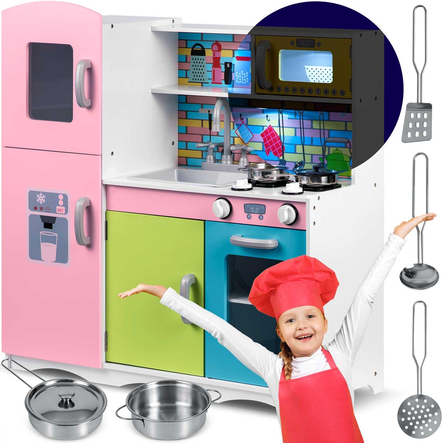 Ricokids Medinė virtuvė vaikams – didelė su priedais
