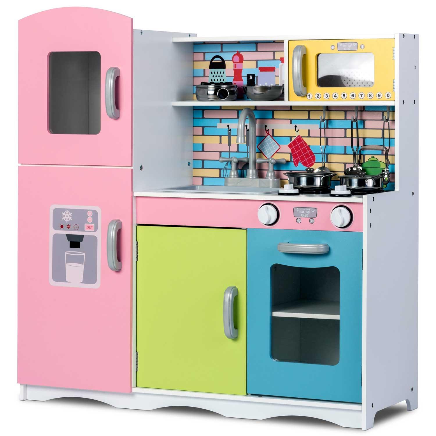 Ricokids Medinė virtuvė vaikams – didelė su priedais