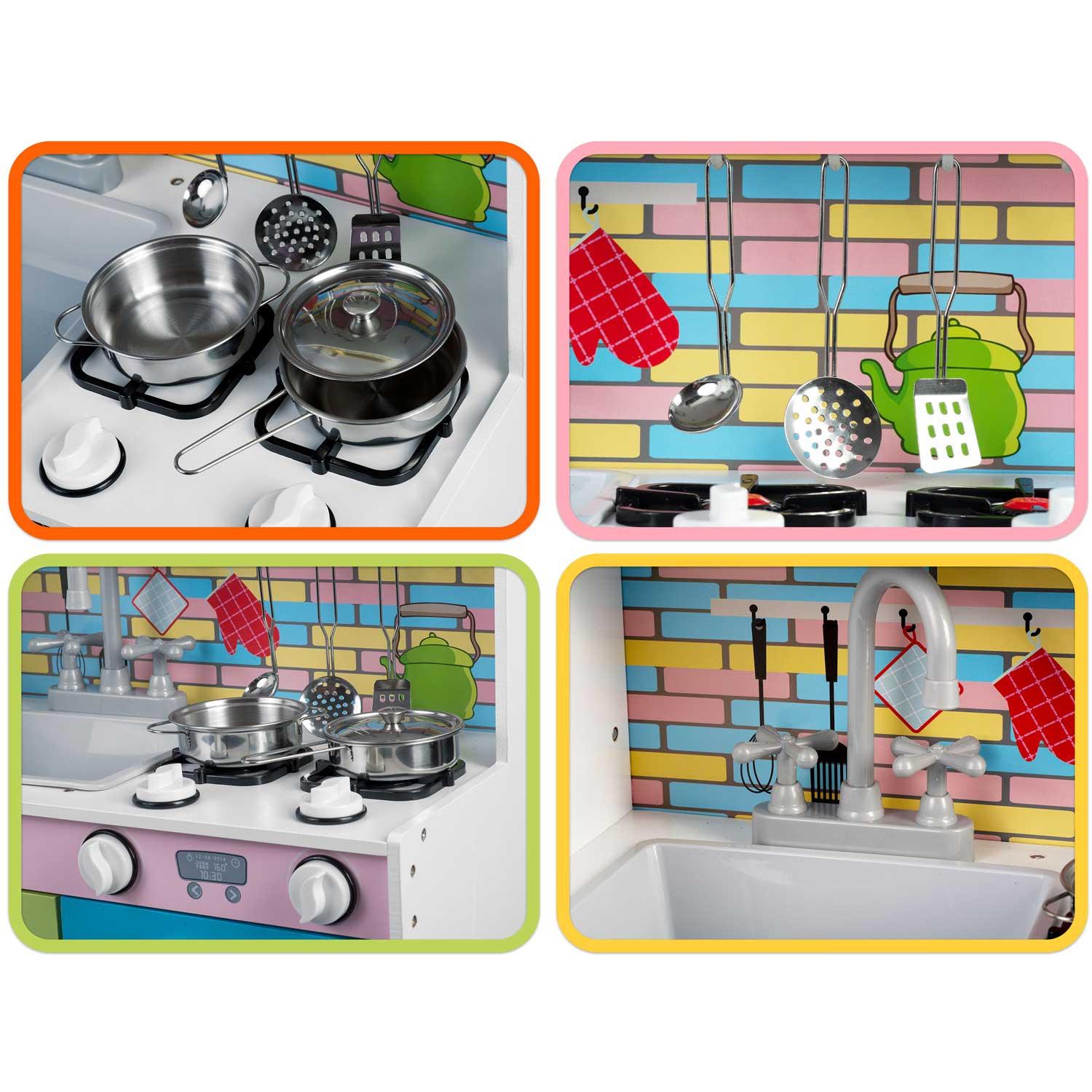 Ricokids Medinė virtuvė vaikams – didelė su priedais