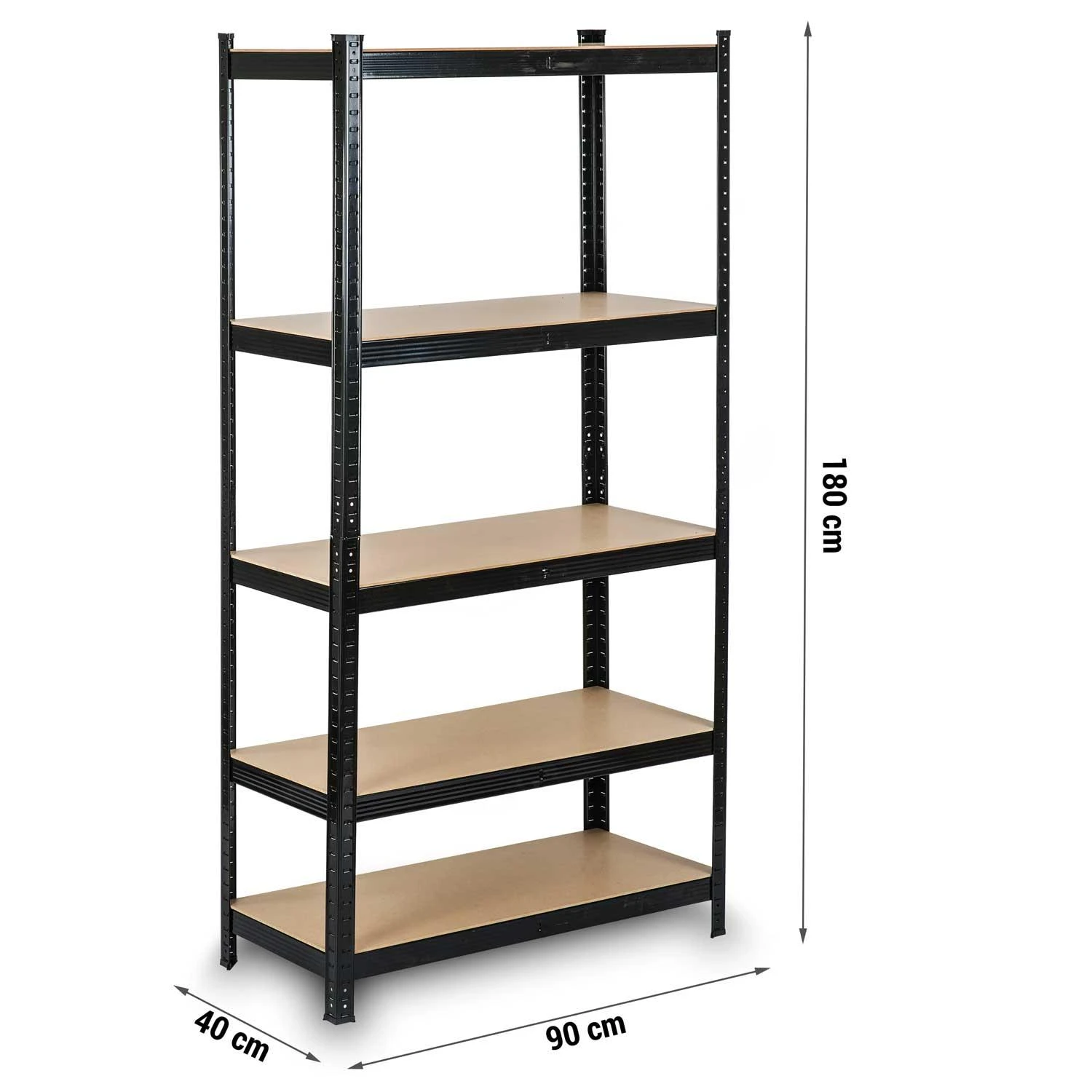 Metalinė sandėliavimo lentyna Humberg HR-813 180 x 90 x 40 cm, juodos spalvos