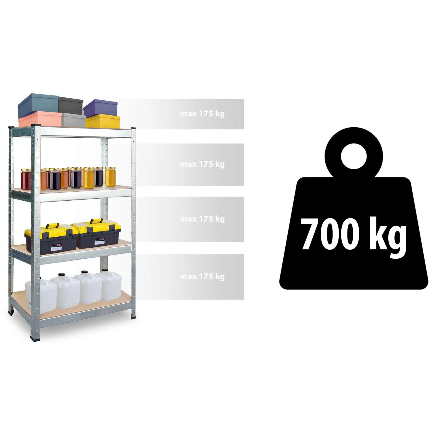 Plonos Plona metalinė sandėliavimo lentyna 180 x 90 x 40 470200