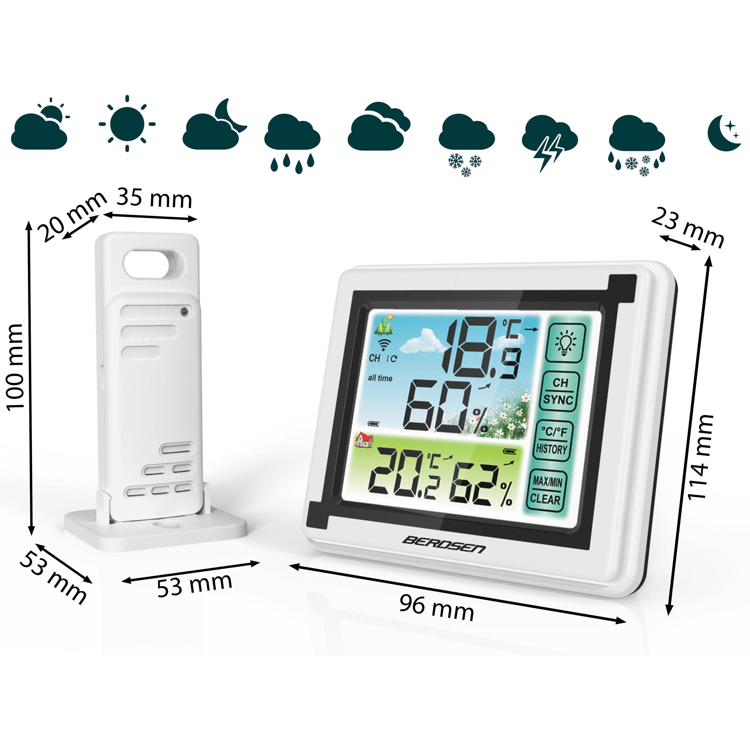 Berdsen BD-900 balta meteorologinė stotelė su ekranu