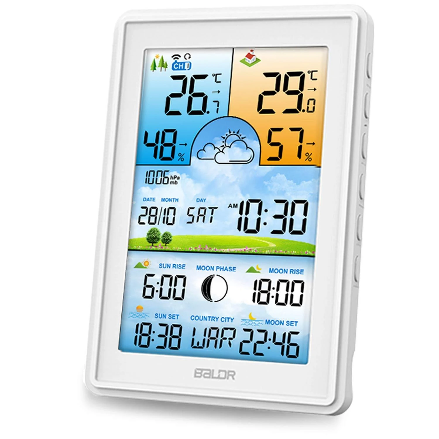 Baldr Meteorologinė stotelė su ekranu BD-906, balta