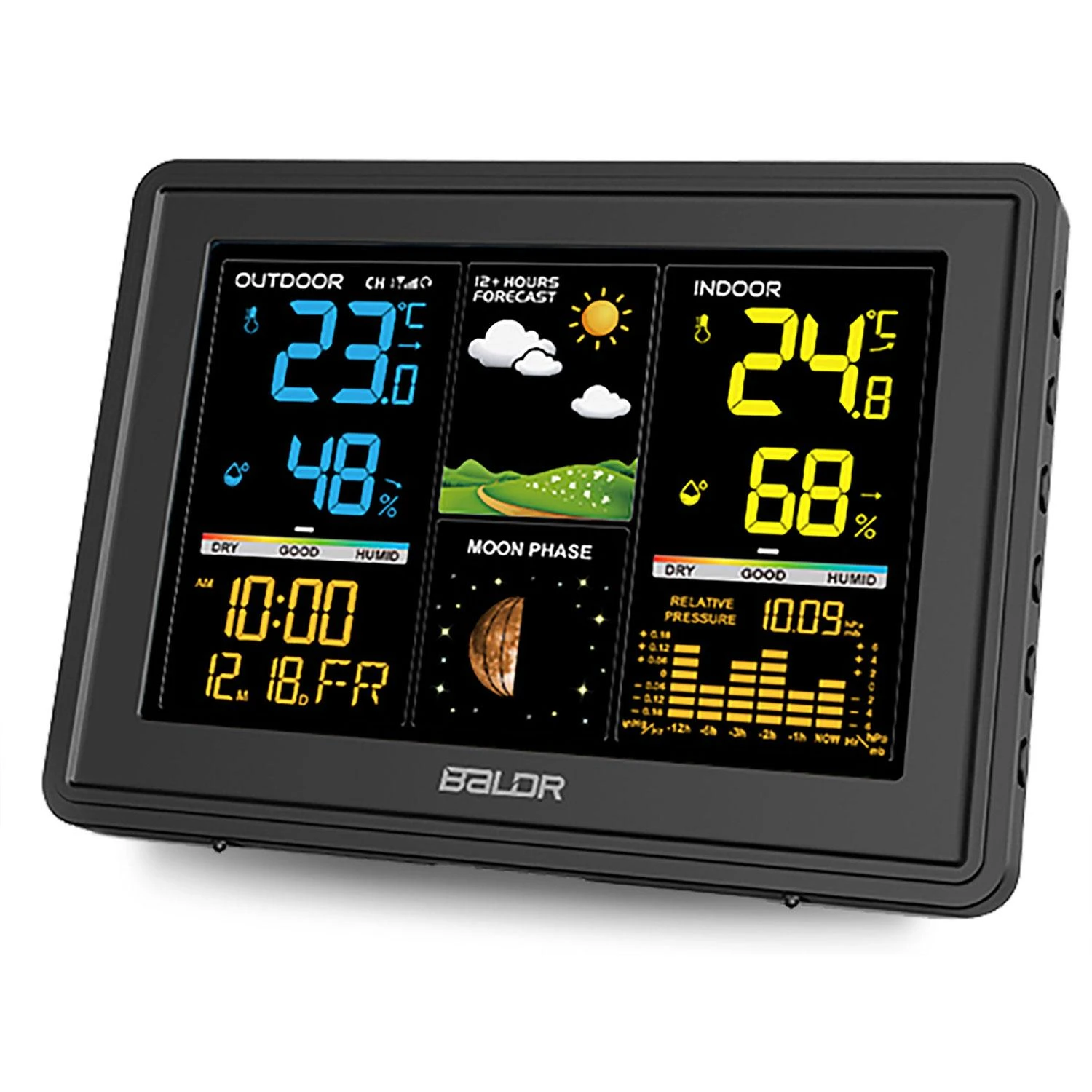 Berdsen Meteorologinė stotelė su ekranu BD-907, juoda