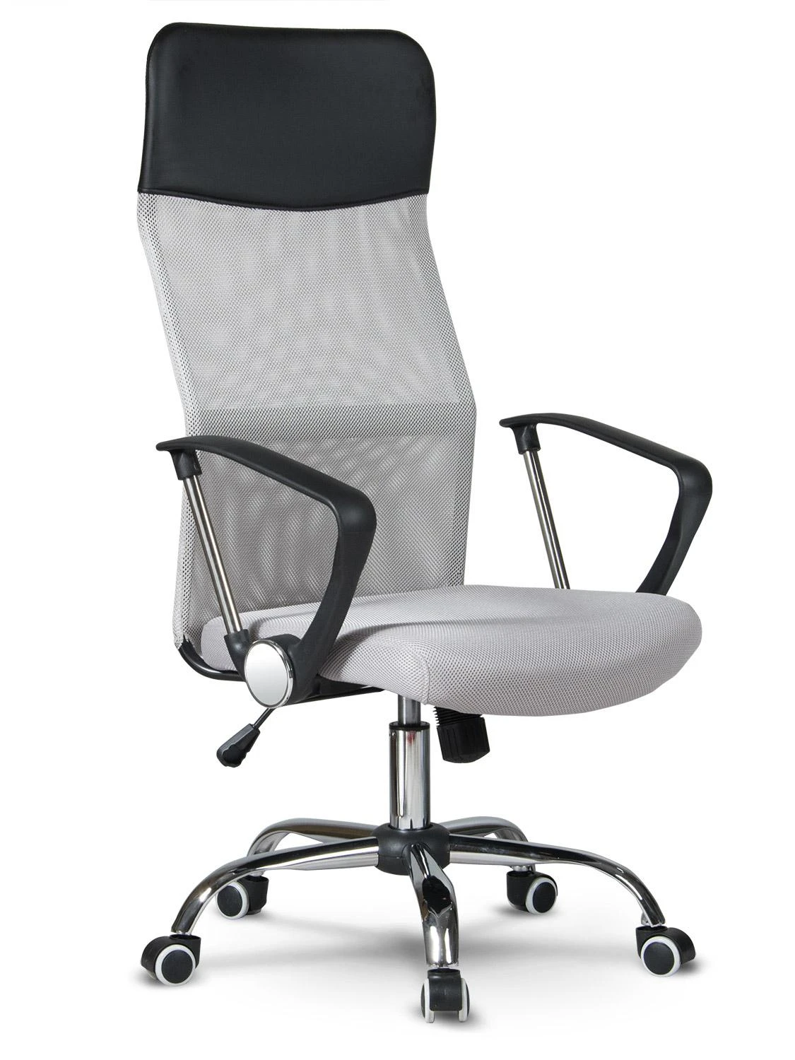 Sofotel Biuro kėdė su tinklelio atlošu, ergonomiško dizaino, reguliuojamo aukščio, pilka biuro kėdė, patogi darbo kėdė