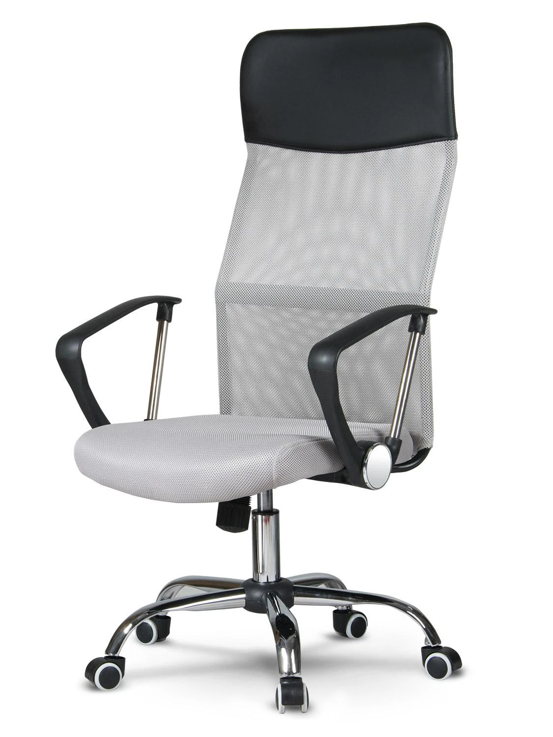 Sofotel Biuro kėdė su tinklelio atlošu, ergonomiško dizaino, reguliuojamo aukščio, pilka biuro kėdė, patogi darbo kėdė