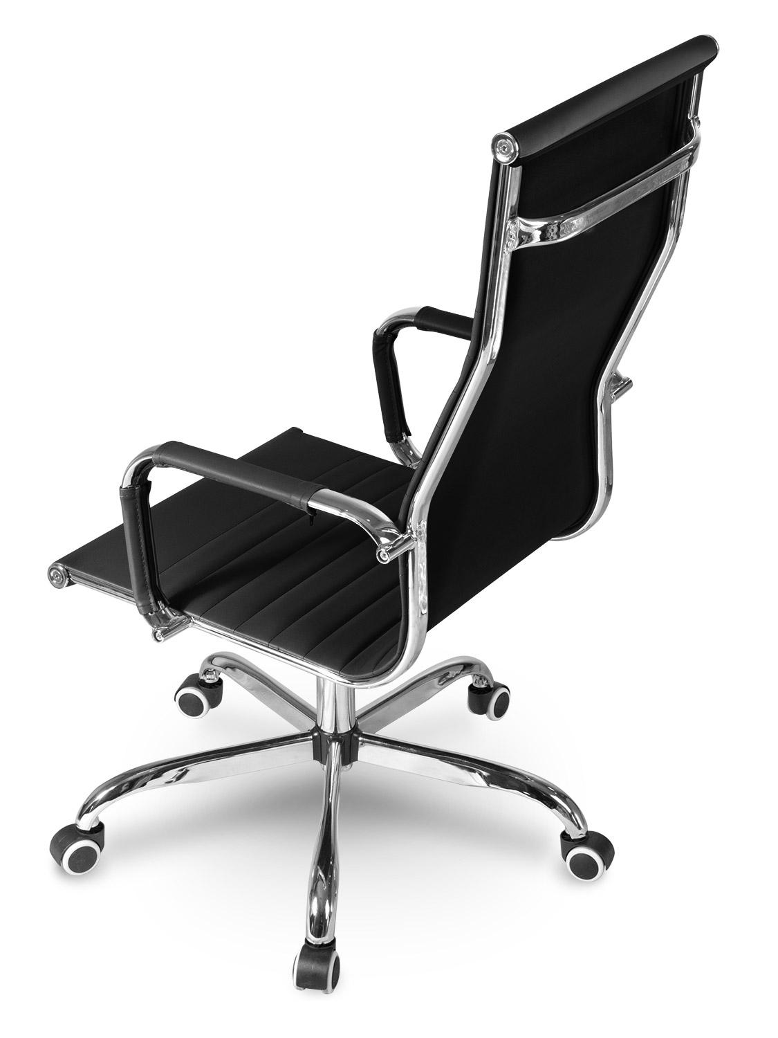 Sofotel Ergonomiška biuro kėdė, modernaus dizaino, juoda dirbtinė oda, reguliuojamas aukštis, pasukama kėdė namų biurui